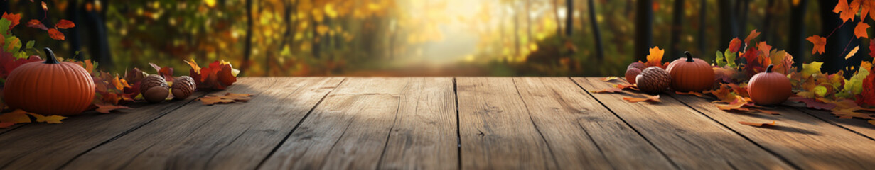Thanksgiving or fall Banner with copy space