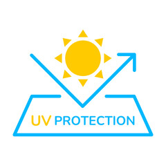 UV protection icon set. UV radiation icon. Ultraviolet symbol. Sun uv protection icons. Vector pictogram of sunscreen spf. Skincare illustration, sign for cosmetics packaging