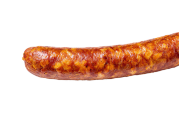 Grilled Sausage Isolated on White Transparent Background