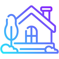 house gradient line icon
