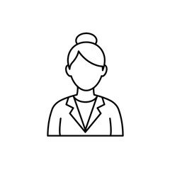 Outline of a young businesswoman in a professional blazer  
