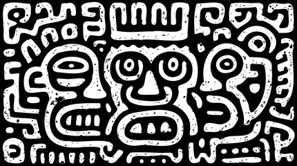Primitive native Grunge Doodle Mask Graffiti masks