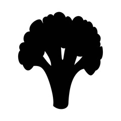 Downloadable vector graphic of fresh broccoli vegetable silhouette for healthy eating designs