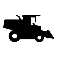 Find the best combine harvester silhouette vector image for agricultural harvesting equipment needs today