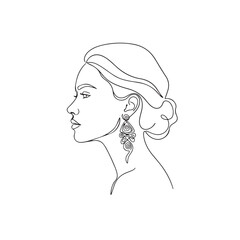 Elegant Female Profile with Earrings