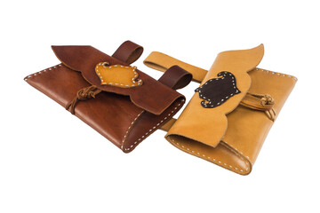 close up of a brown leather belt