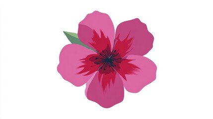 Pink carnation flower isolated on white background with petals and bloom details