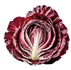 Fototapeta premium Close-up of vibrant red and white leafed vegetable
