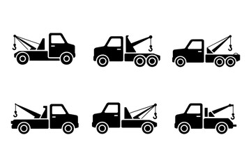 Tow truck vehicle transportation car silhouette