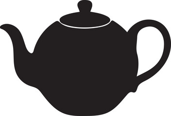 Elegant Black Teapot Silhouette Classic Kitchenware for Tea Lovers Minimalist Design A Timeless Symbol of Warmth and Hospitality