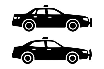 Fototapeta premium Taxi cab transport vehicle silhouette