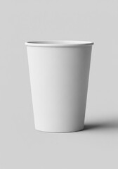 Single White Paper Cup on a Neutral Background in Soft Lighting