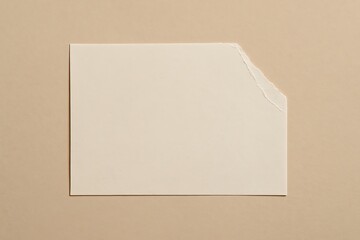 Torn Beige Paper on Neutral Background