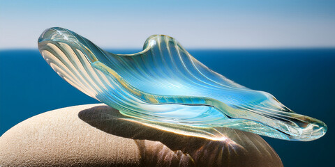 sea shell on the sea background