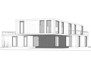 3d rendering of a modern building