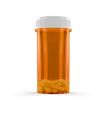 Prescription Medicine Bottle and Pills on a Transparent Background. Transparent PNG.
