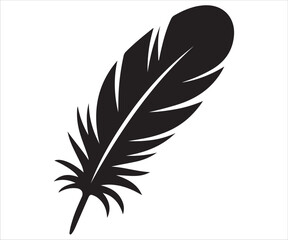 Obraz premium Feather silhouette vector illustration isolated on white background