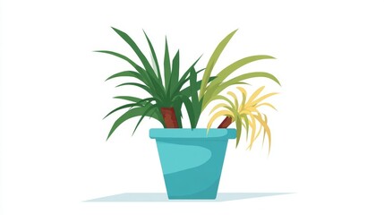 Obraz premium A vibrant green potted houseplant, like a succulent or herb, adds a touch of natural indoor decoration