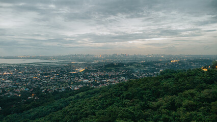 Overlooking of Metro Manila from Forested Hillside in Angono, Rizal, Philiippines