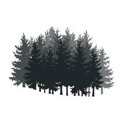 Vector tree silhouettes, Olive black tree silhouette logo or icon isolated on white background in vector format simple sunset forest wilderness tree with roots and branches of life