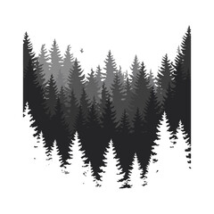 Obraz premium Vector tree silhouettes, Olive black tree silhouette logo or icon isolated on white background in vector format simple sunset forest wilderness tree with roots and branches of life