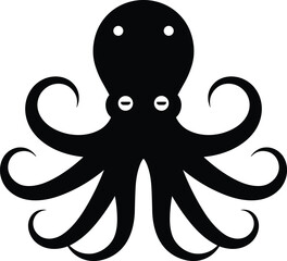 Octopus silhouette, marine animal vector, sea creature illustration, abstract ocean design, aquatic tattoo art, underwater wildlife symbol, creative marine logo, decorative octopus artwork