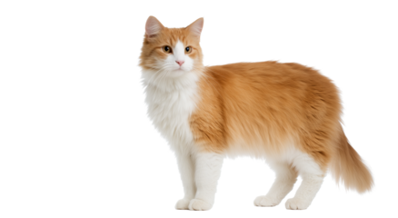 Ginger and White Cat Full Body Portrait