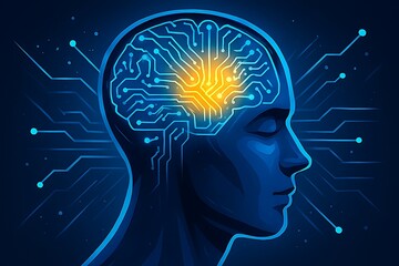 human head with brain