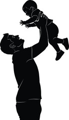 Father-Child Bonding, Minimal IllustrationFather-Child Bonding, Minimal Illustration