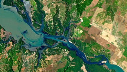 Aerial view of a river delta (1)