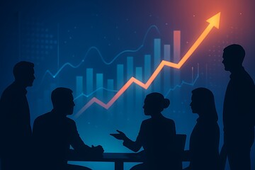 business team with graph