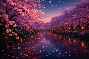 sunset over the lake