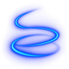 Naklejka premium Abstract glowing blue light trail isolated on transparent background