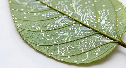 Abstract Botanical Texture Resembling Digital Circuit Board