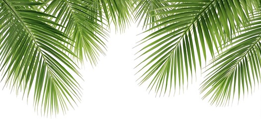 Obraz premium “Falling Tropical Palm Leaves Transparent 3D Background”