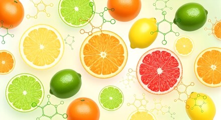 background with citrus fruits