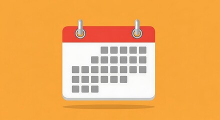 Calendar icon with marked dates symbolizing schedule appointments and time management for business planning efficiency and deadline tracking on a vibrant orange background