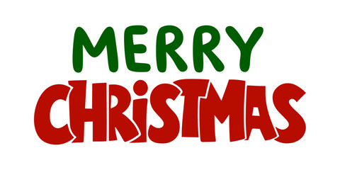 Vector lettering design with the phrase Merry Xmas in hand drawn, festive font. Perfect for holiday greeting cards, posters, and seasonal designs. Happy New Year 2026, Merry Christmas.