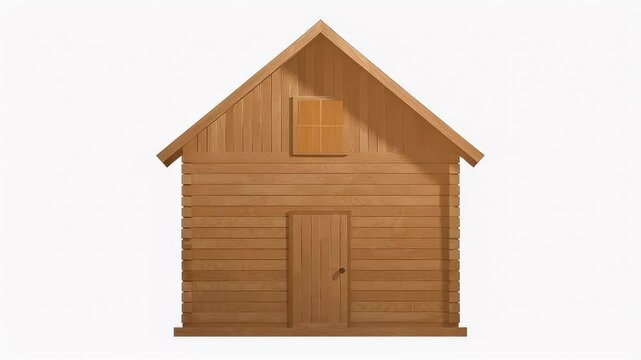 Simple illustration of a small wooden house