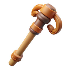 3d stylized fantasy weapon hammer with ornate design isolated on transparent background