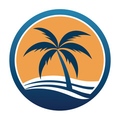 tropical island with palm trees