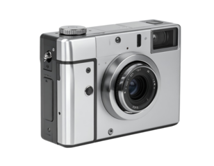 A sleek and modern camera with a metallic finish, showcasing its elegant design and advanced features for photography enthusiasts.