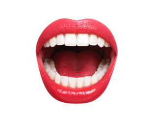 Offener Mund isoliert – Freisteller auf weißem Hintergrund, transparent