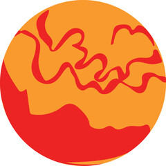 vector art of hot red planet with orange details