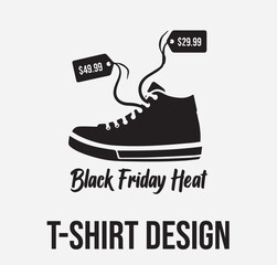 Black Friday Sale T-Shirt Design | 50% Off Discount Tag Graphic Tee Vector