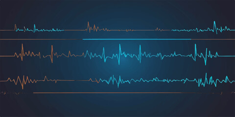 Obraz premium A pulsating green heartbeat line on a medical monitor charts the rhythm of life