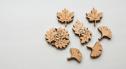 Wooden Leaf Cutouts Autumn Decoration.