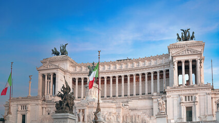Obraz premium The National Monument to Victor Emmanuel II, more commonly known as the Vittoriano or also the Altar of the Fatherland,