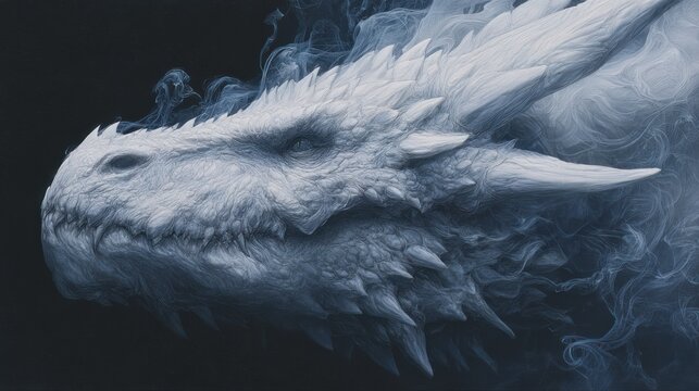 White dragon head close up