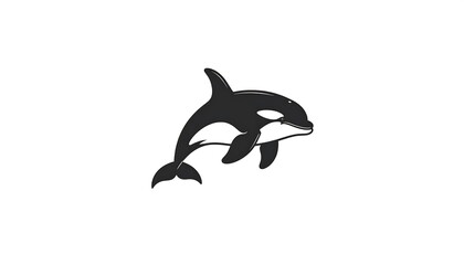 Simple black and white orca illustration (2)